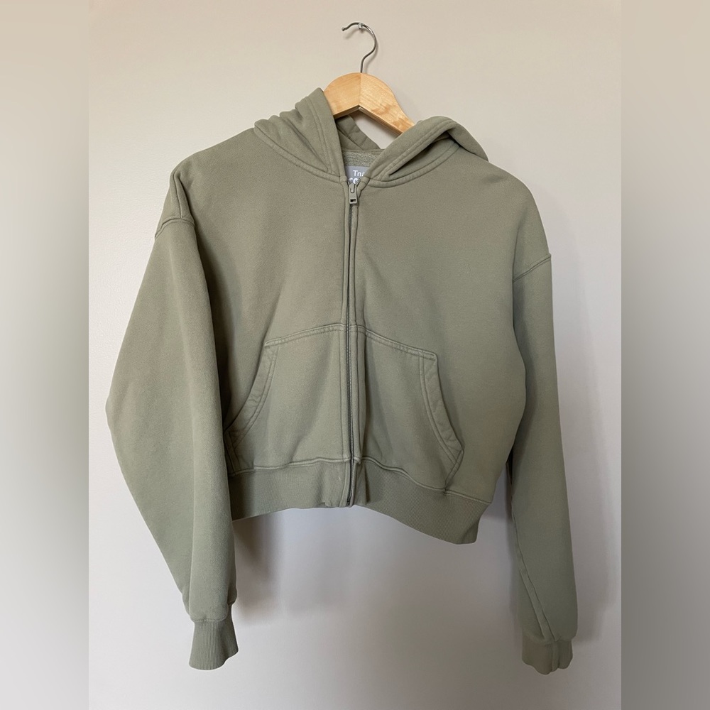 TNA Cozy Cropped Zip Up Hoodie